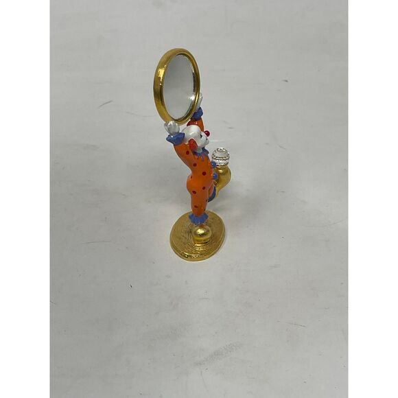 Spoontiques Vintage Pewter “Clown w/Mirror” w/a Swarovski Crystal & Gold Plating - Picture 4 of 7